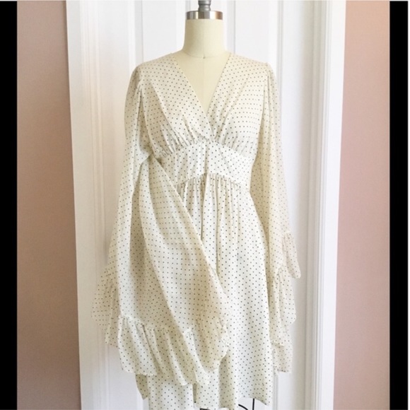 Vintage Polk dots angel sleeves dress - Picture 3 of 7